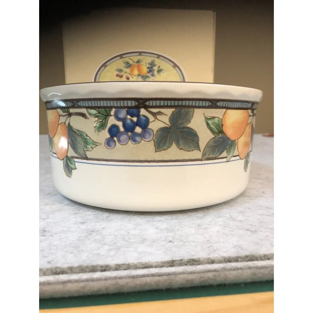 Vintage Mikasa Garden Harvest Souffle Dish Round 8
